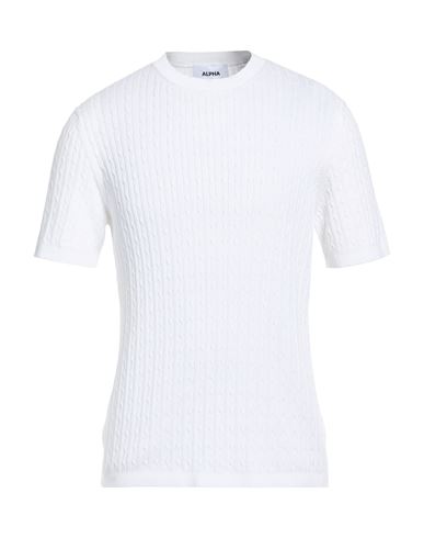 Man Sweater White Size 40 Cotton