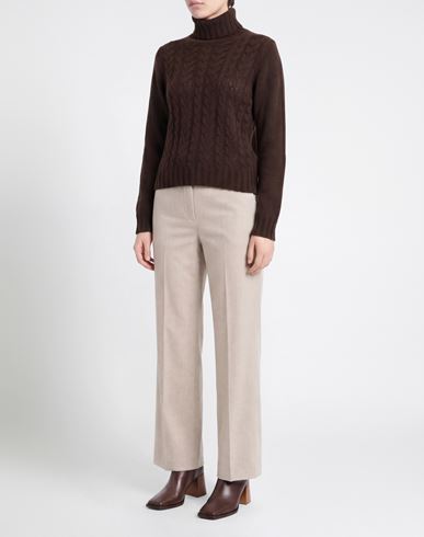 Woman Turtleneck Chocolate brown Size 12 Polyamide, Wool, Viscose, Cashmere