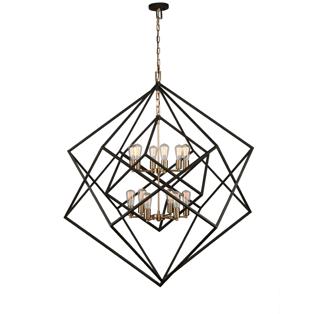 Matte Black & Harvest Brass Chandelier from the Artistry Collection
