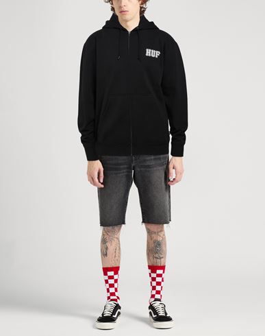 Man Sweatshirt Black Size L Cotton, Polyester