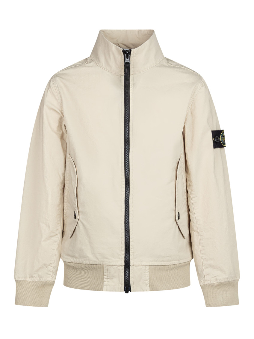 Kids Beige Solid Jacket