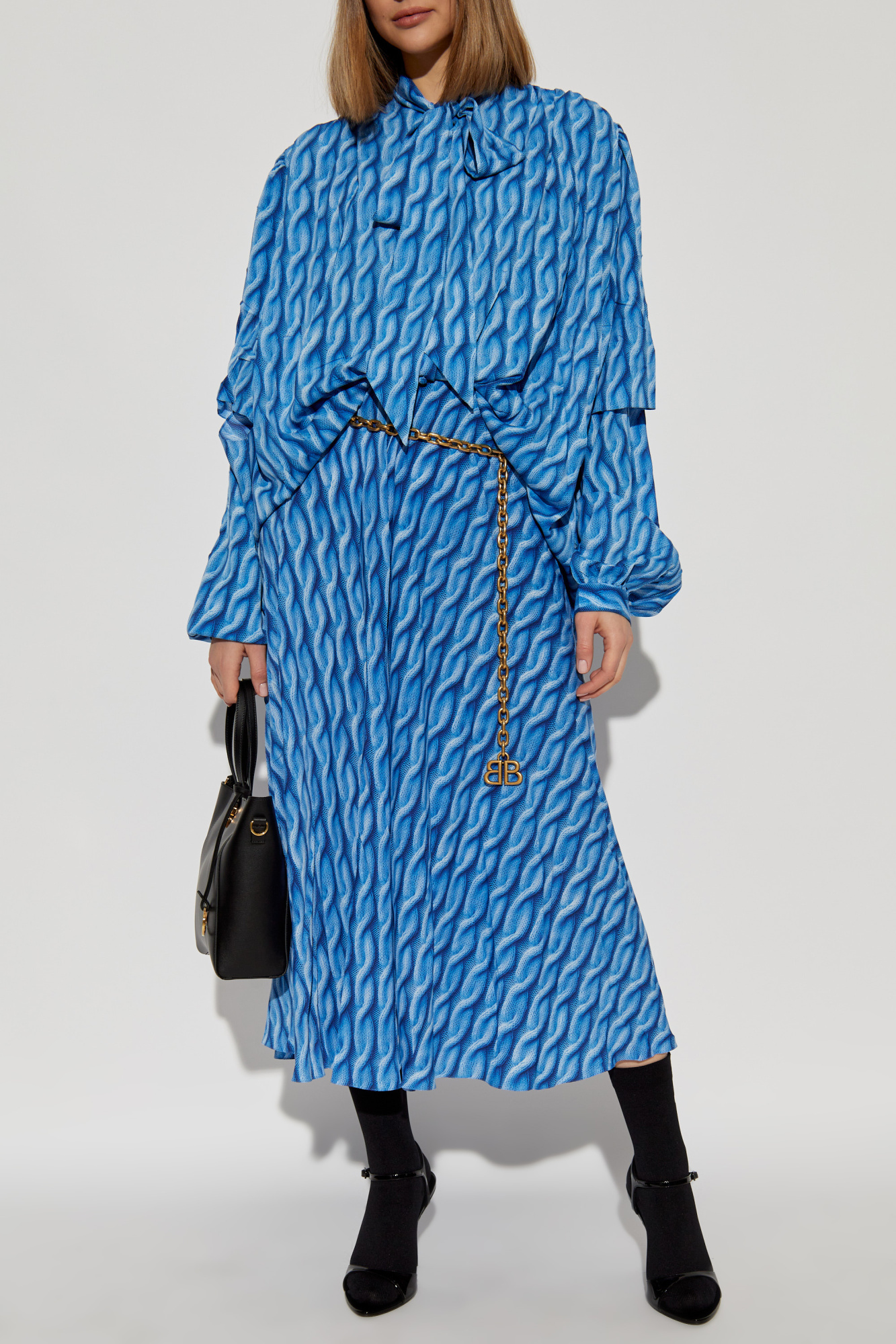 Dress With Print, Women's, Blue