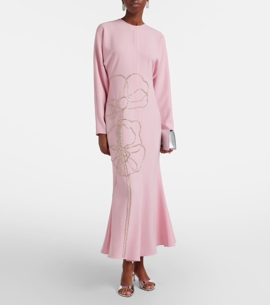 Avenna embellished crêpe midi dress