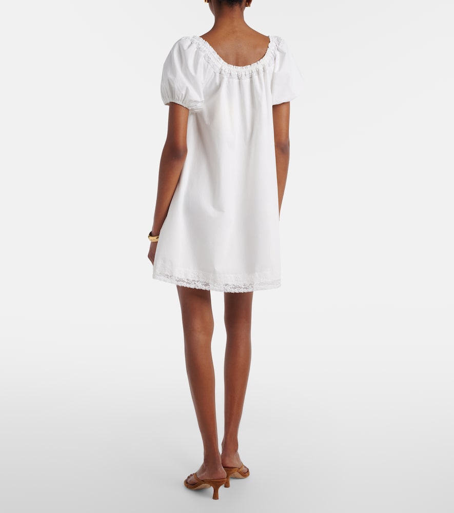 Galle lace-trimmed cotton minidress