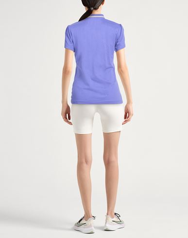 Woman Polo shirt Purple Size M Cotton, Elastane