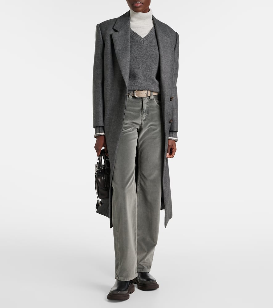 Velvet straight pants