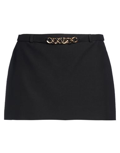 Woman Mini skirt Black Size 6 Virgin Wool, Silk