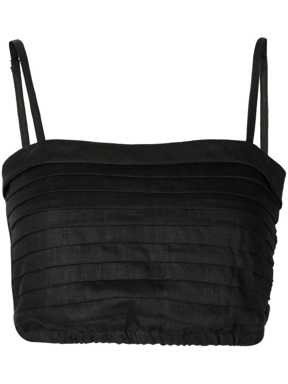Cropped Carla spaghetti-strap top - Black