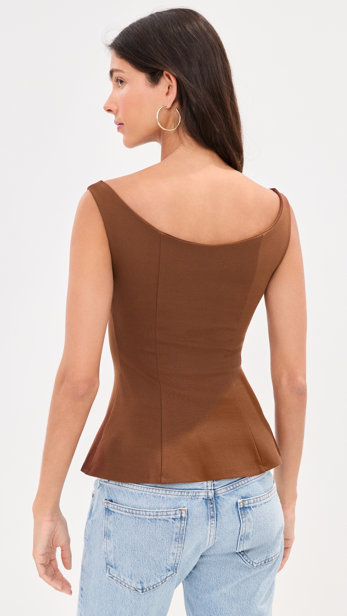 Ponte Off Shoulder Top Chocolate