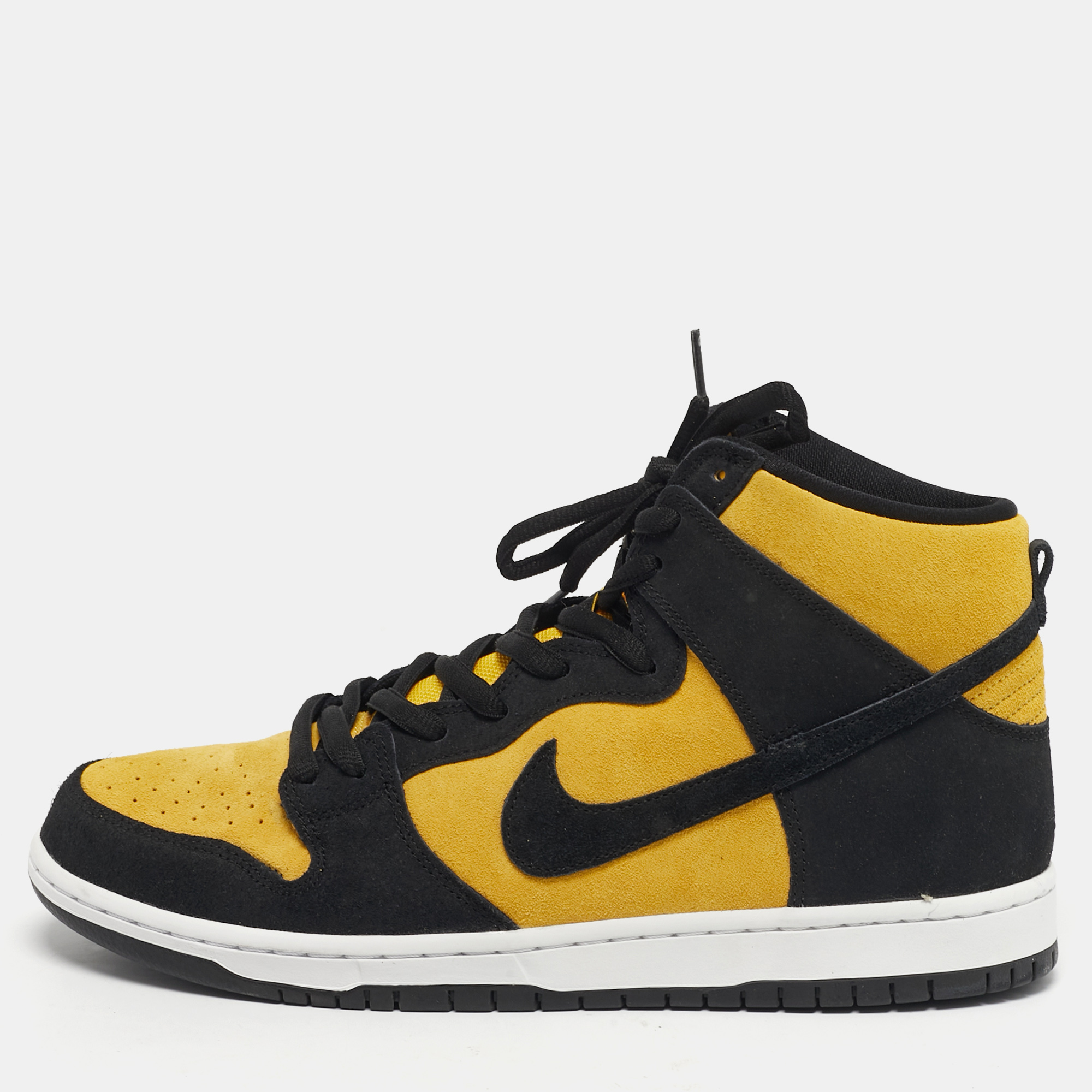 Nike SB Dunk Pro Reverse Goldenrod 45.5 Yellow/Black Nubuck Leather High Top Sneaker