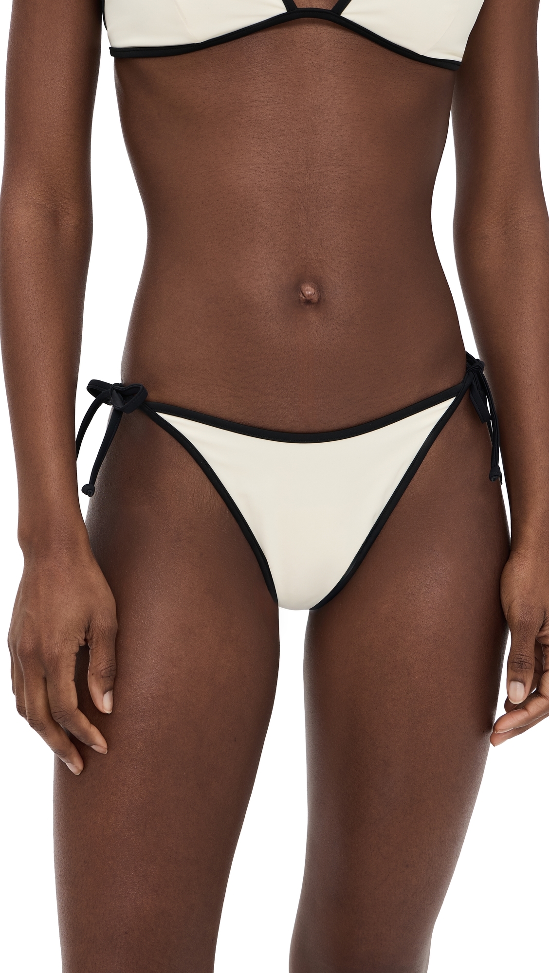 Cleo Bikini Bottoms Egret/Black
