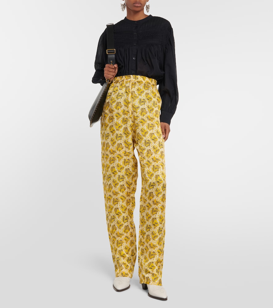 Isabel Marant Piera printed silk-blend straight pants