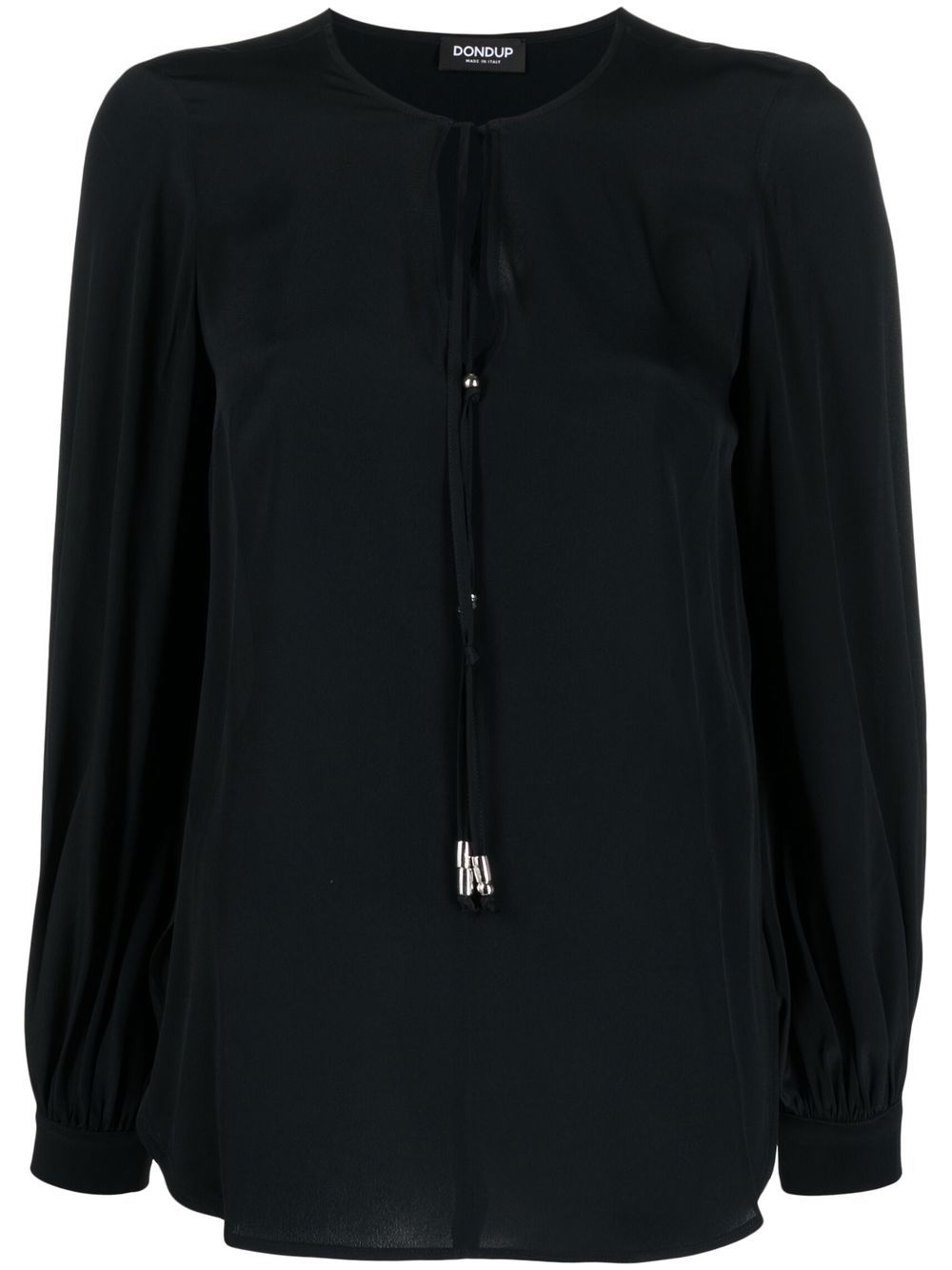 Tie-front long-sleeved blouse - White