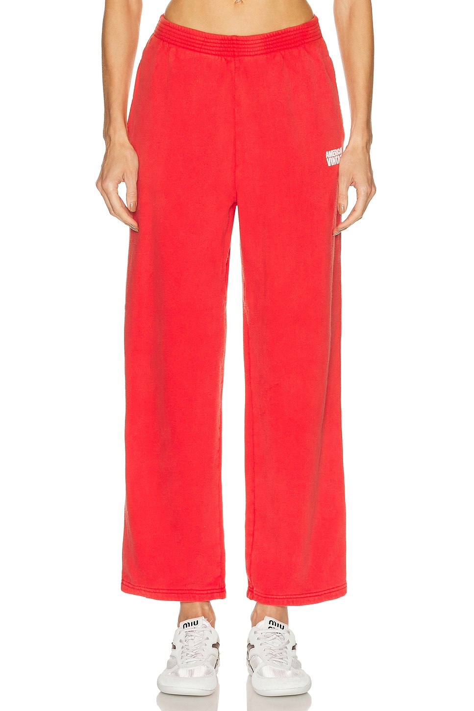 American Vintage Plizzy Sweatpant in Red