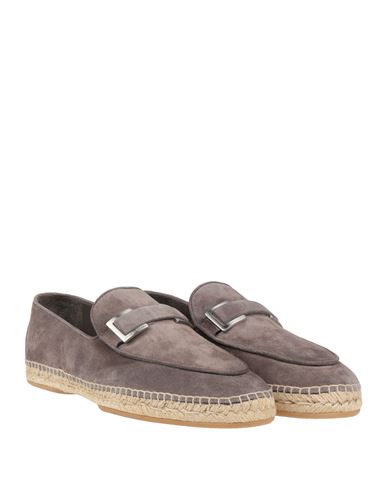 Sergio Rossi Man Espadrilles Grey Size 11 Soft Leather
