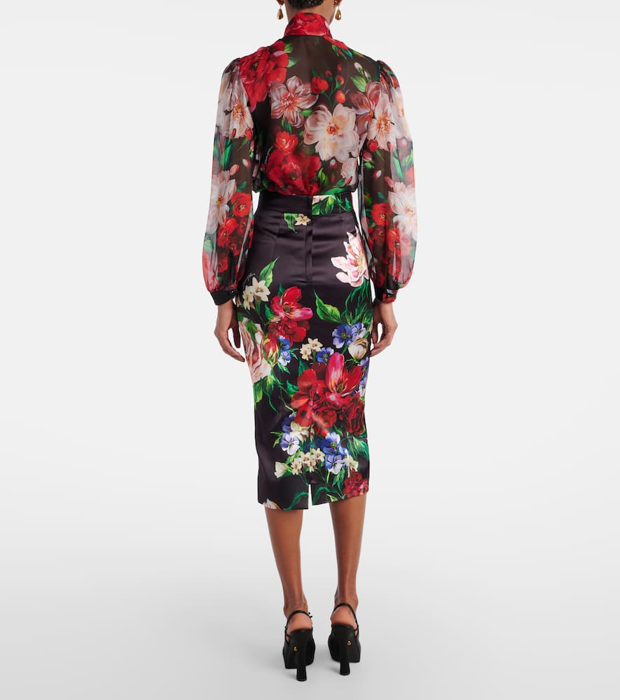 Floral midi skirt