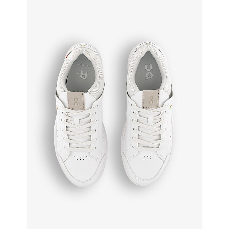 Mens White Gum The Roger Centre Court Faux-leather Low-top Trainers