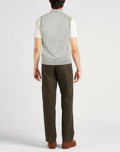 Man Cardigan Grey Size 38 Cotton