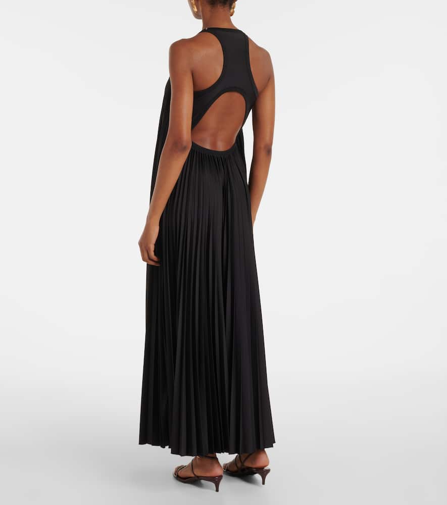 Plissé jersey maxi dress