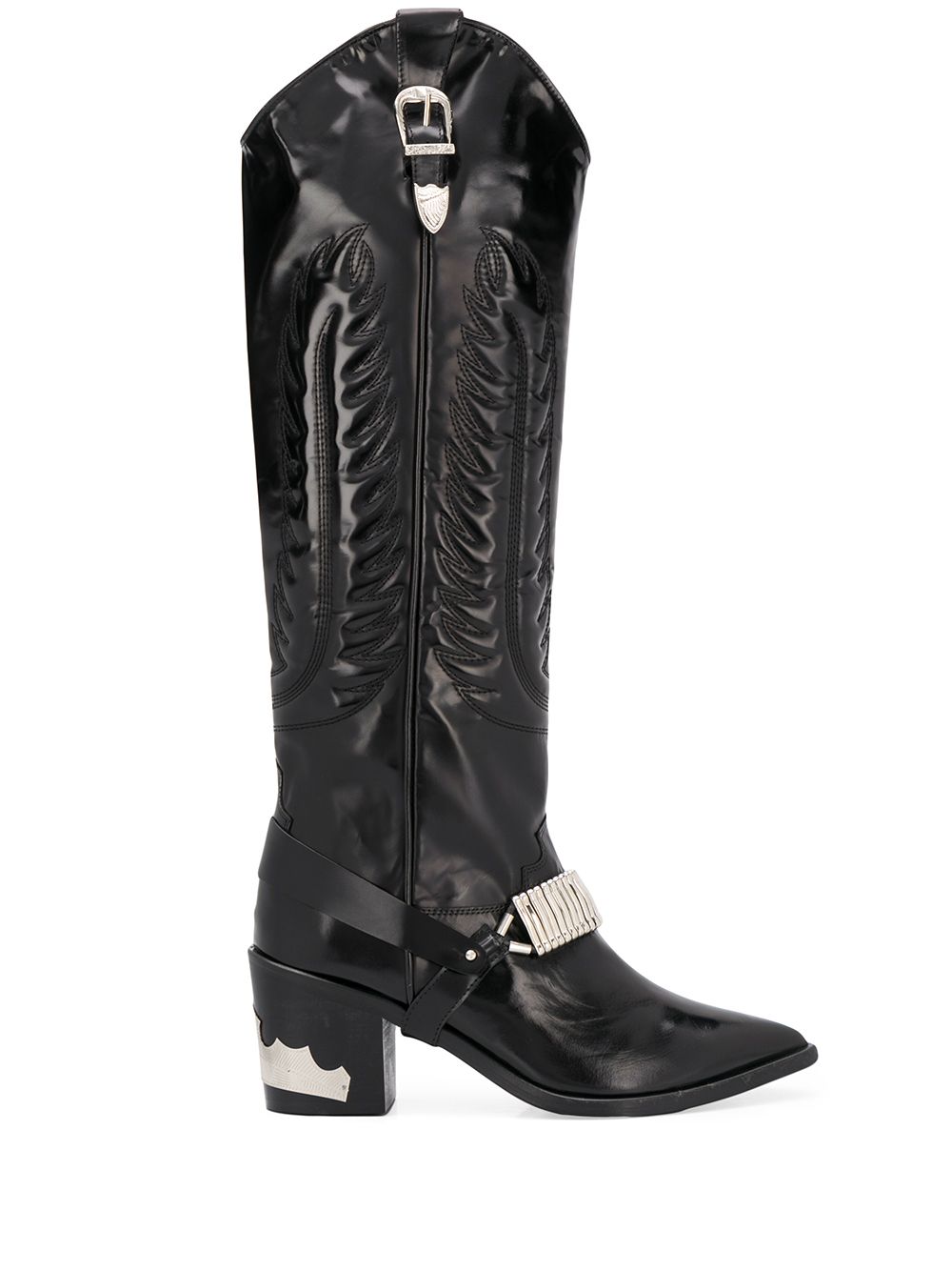Knee length cowboy boots - Black