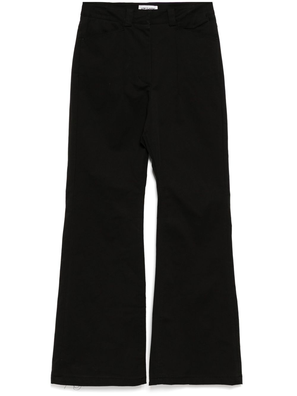 Pin tuck bootcut pants - Black