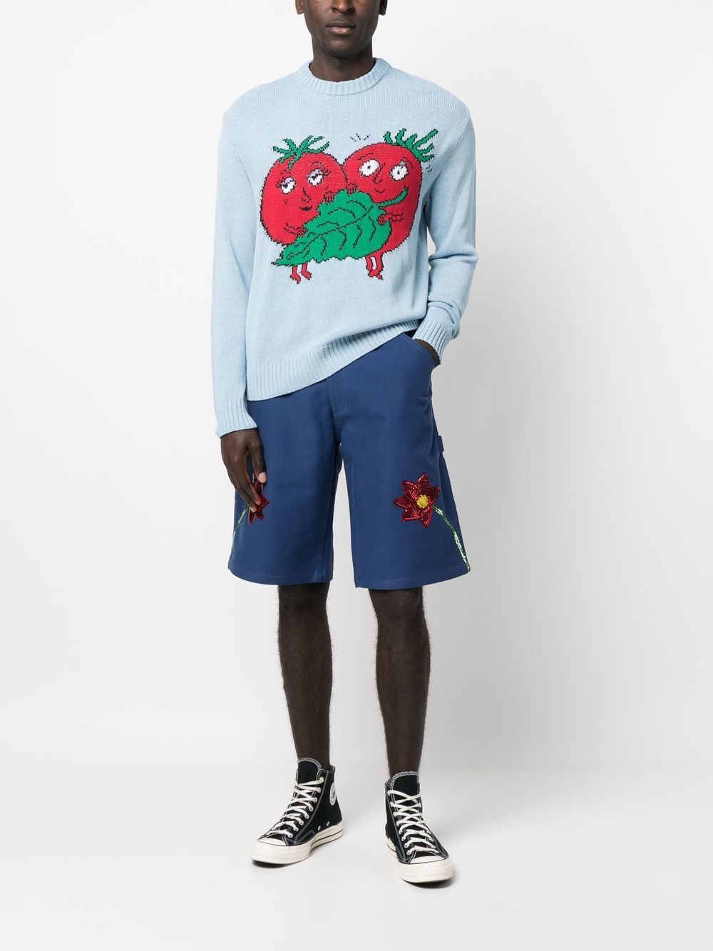 Sky High Farm Workwear Embroidered Denim Short