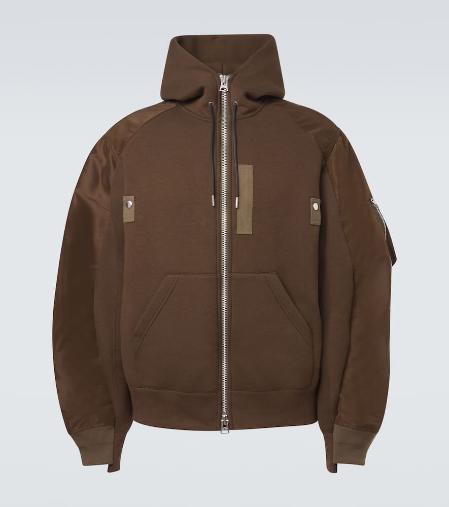 Cotton-blend and twill hoodie