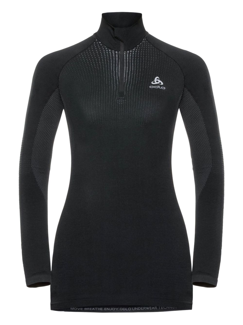 Perforated high-neck top - Black