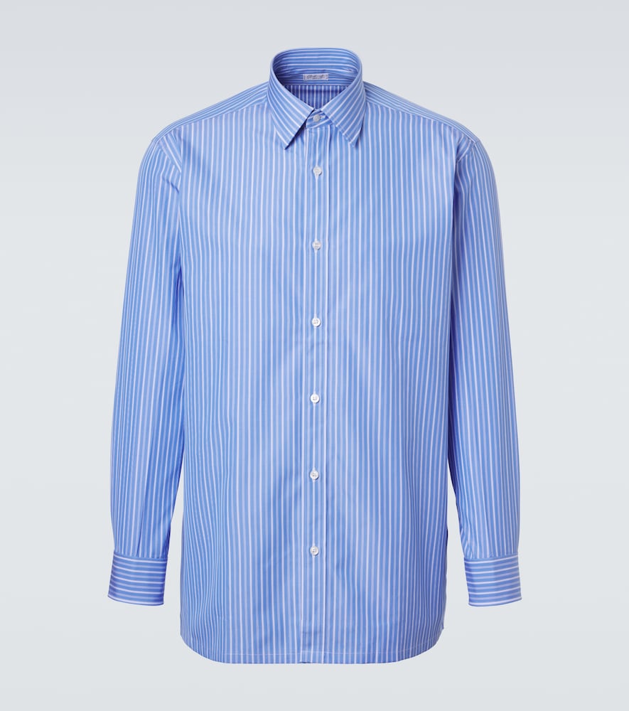 Striped cotton poplin shirt