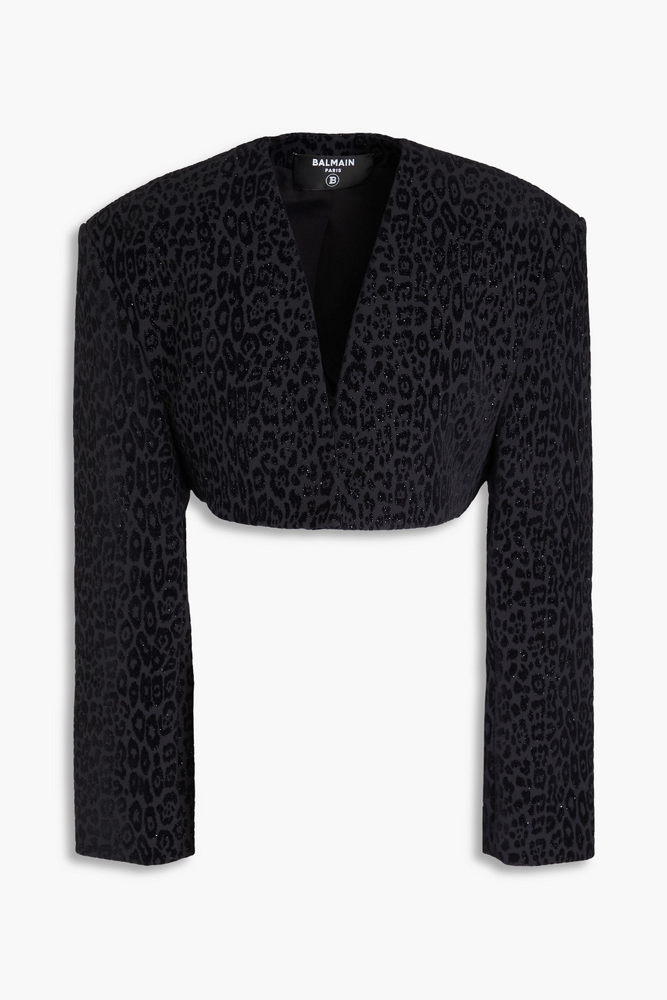 Flocked crepe bolero - Black - FR 40