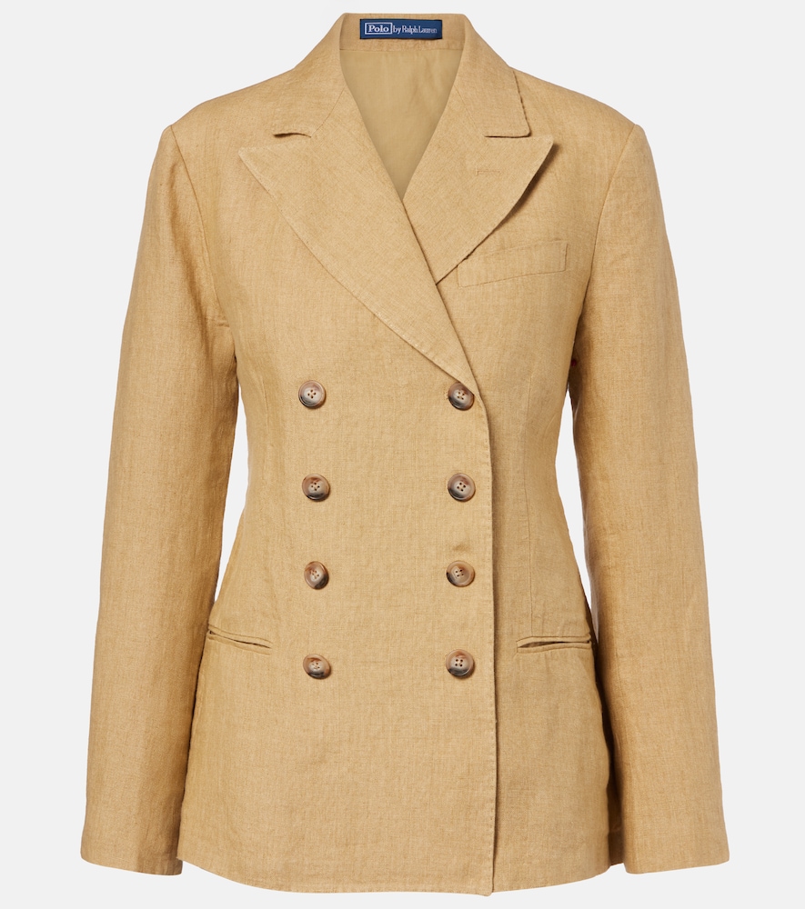 Double-breasted linen blazer