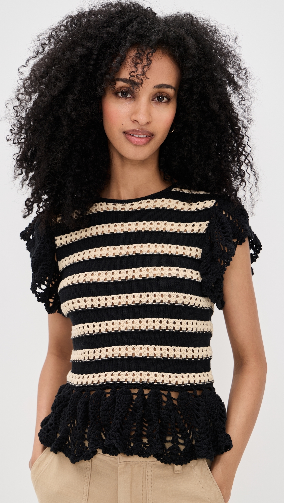 Coen Top Black Oat Stripe