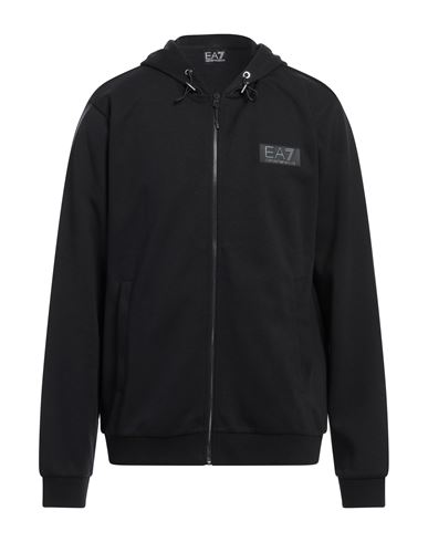 Man Sweatshirt Black Size M Polyester, Cotton, Elastane
