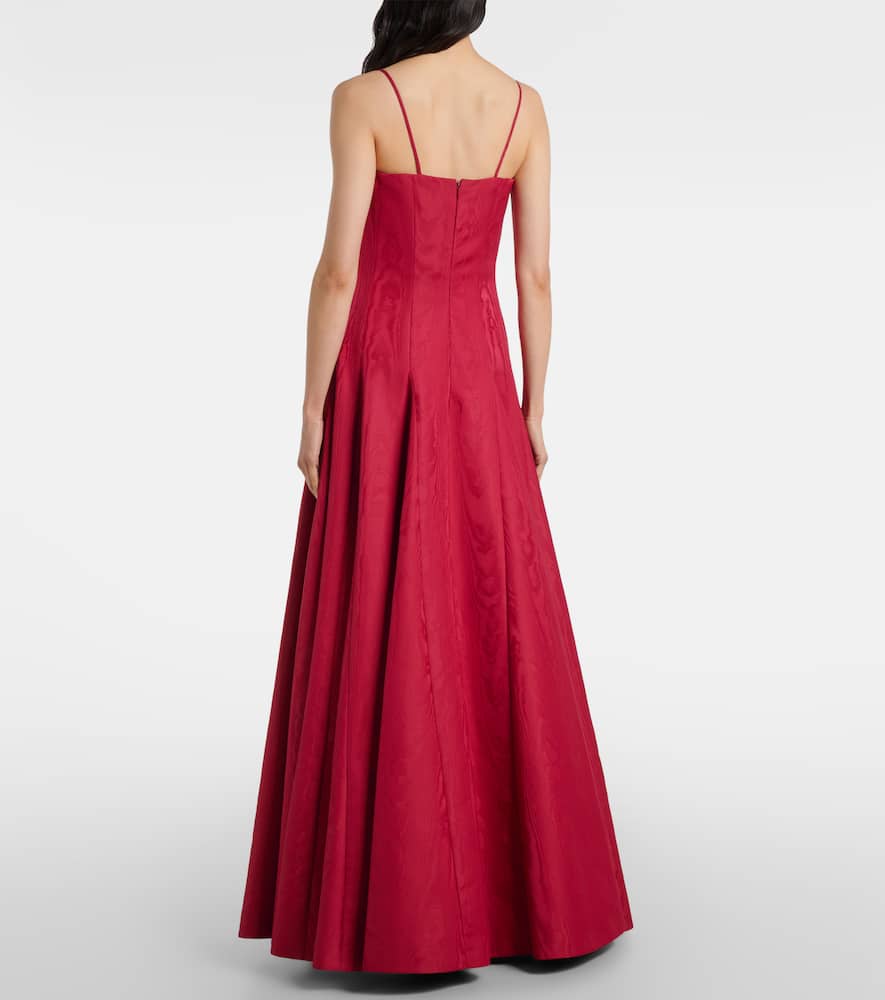 Gracia pleated moiré mikado bustier dress