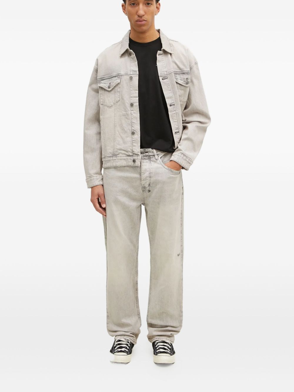 Embroidered-patch jeans - Grey
