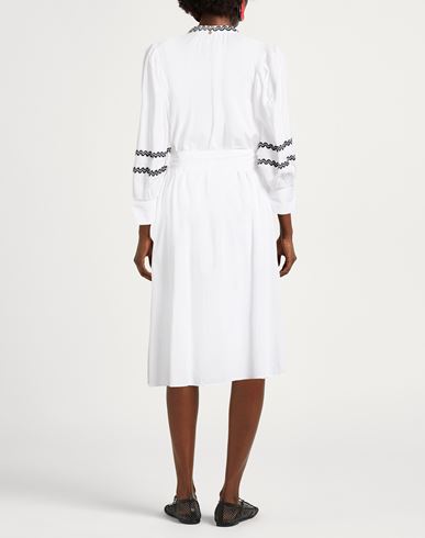 Woman Midi dress White Size 10 Cotton