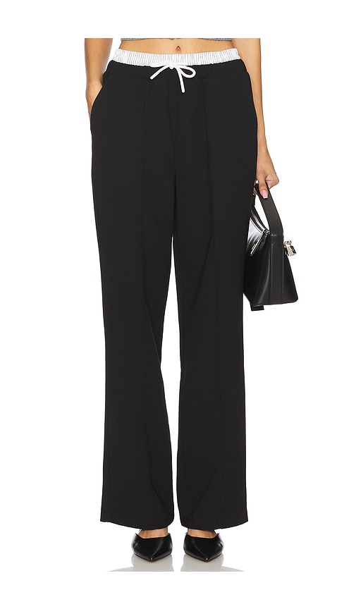 4th & Reckless Bianaca Contrast Waist Trousers in Black. -  S also in