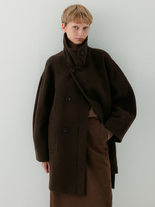Cloud Single Overfit Coat_Brown