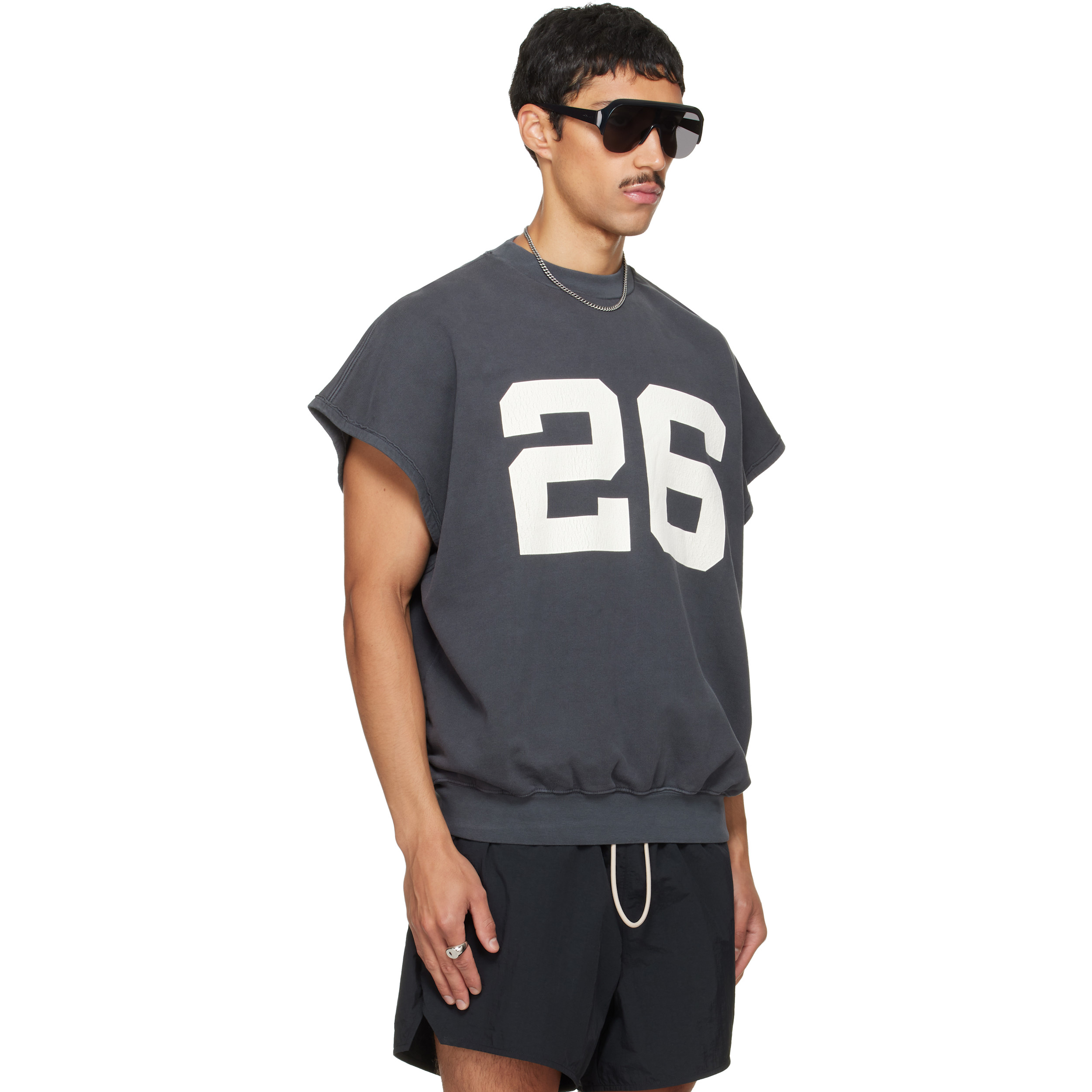Gray Relaxed Fleece Cutoff Sweatshirt
