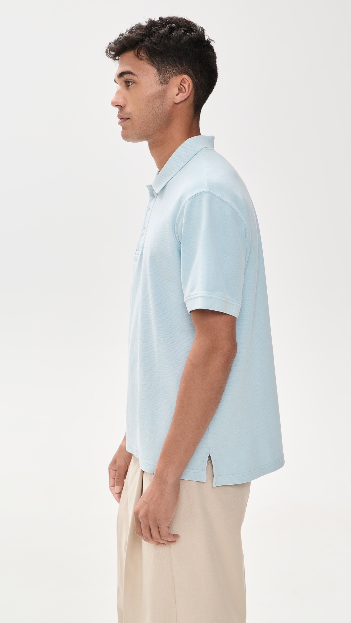 Ryan Short Sleeve Pique Polo Lavender Grey