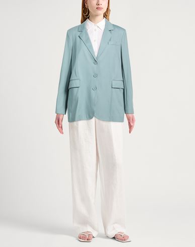 Woman Blazer Slate blue Size 6 Cotton, Elastane