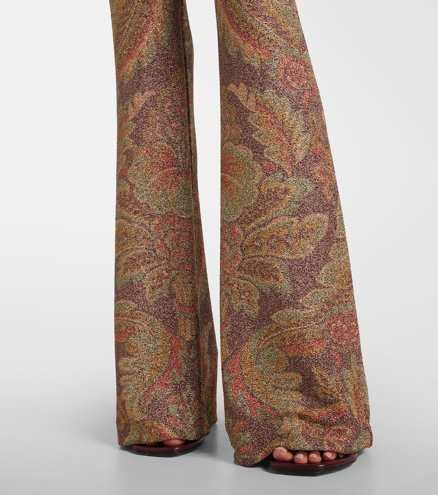 Printed jersey flared pants