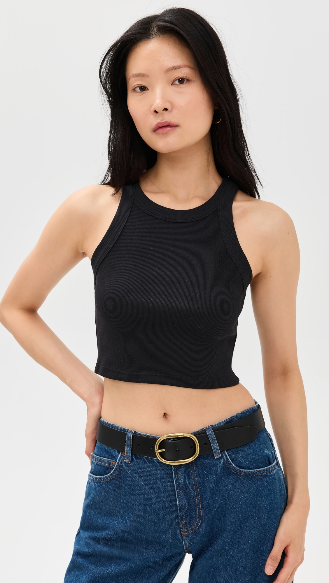Tasha Cropped Tank Black