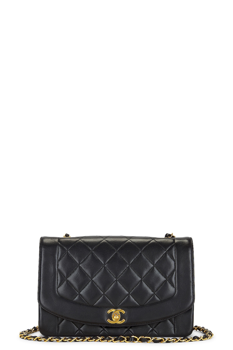 Chanel Chanel Lambskin Diana Flap Bag in Black - Black. a