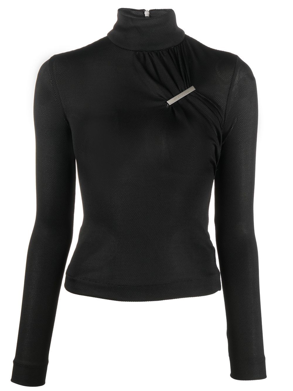 Gathered clip-design top - Black