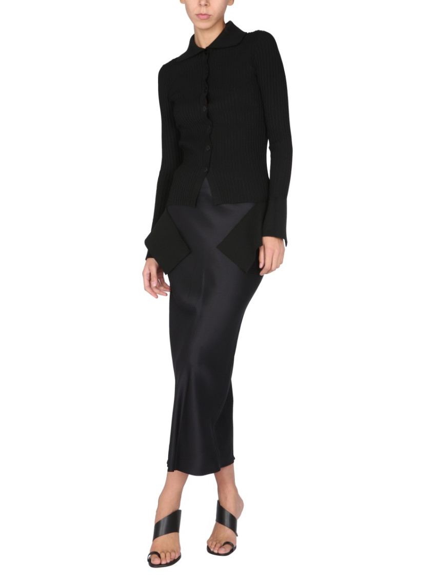 Black Knitted Shirt Collar Sweater