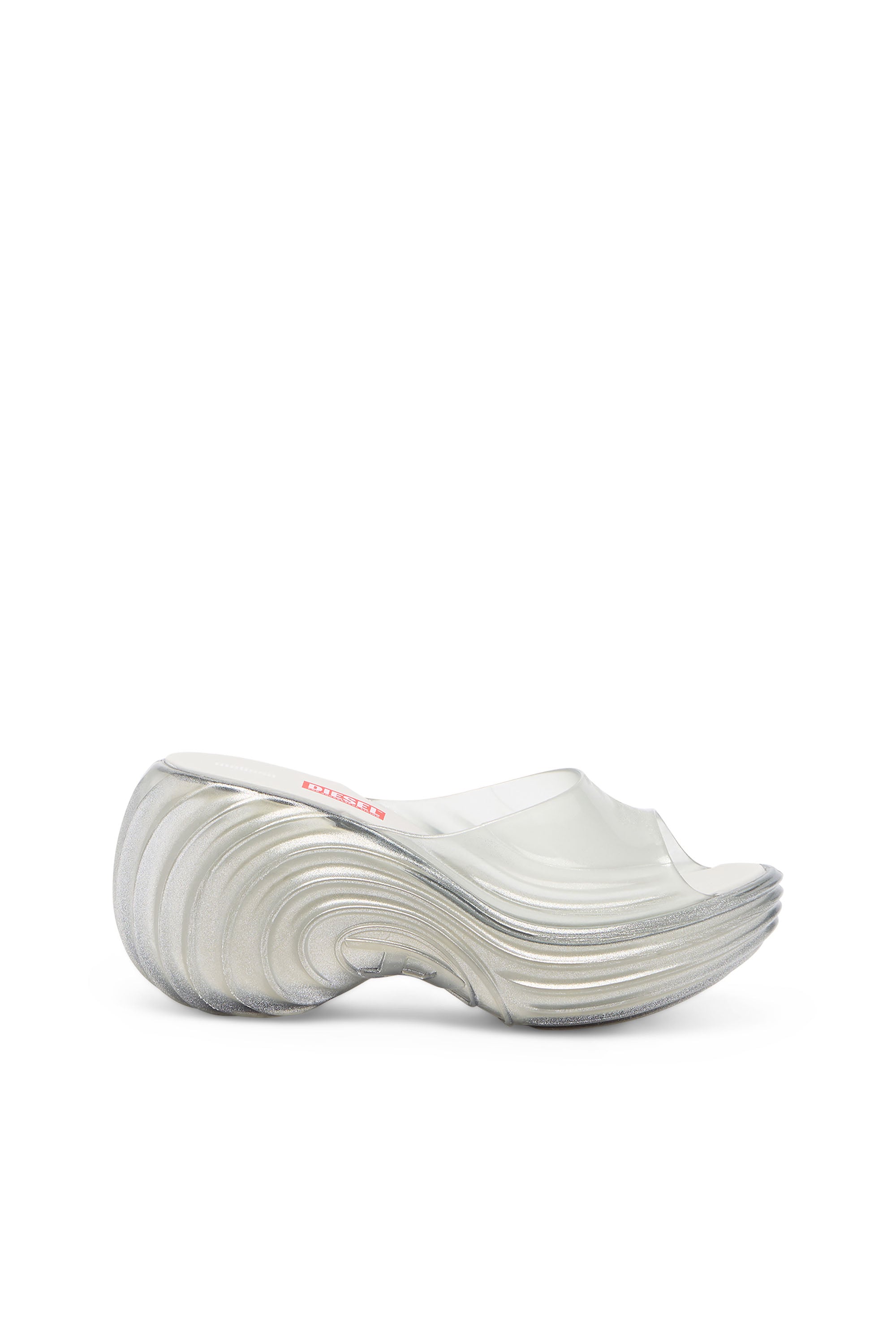 Platform mule in Melflex - Sandals - Woman - Silver
