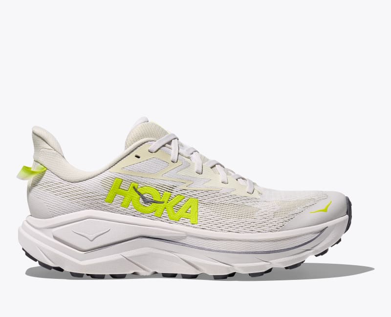 HOKA Men's Challenger 8 Shoes in White/Neon Hoka Citrus