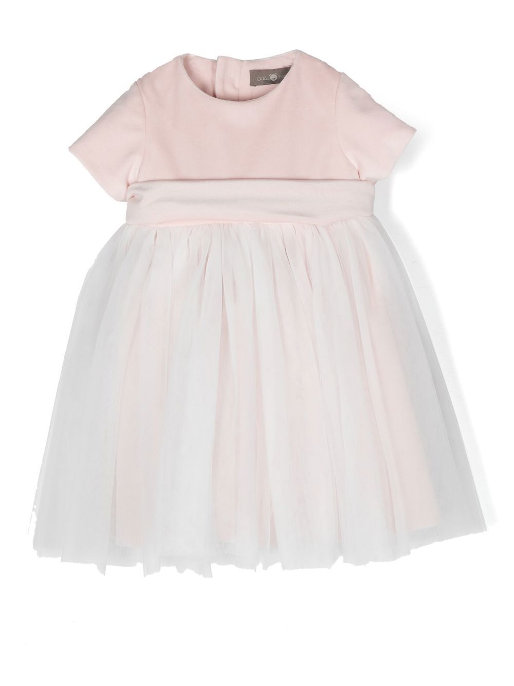 Short-sleeve velvet dress - Pink