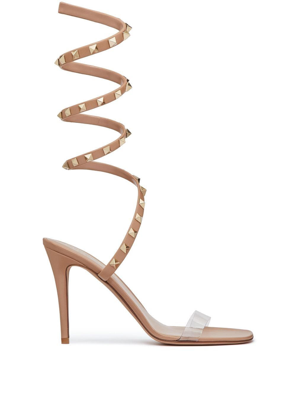 Rockstud-embellished 100mm sandals - Neutrals